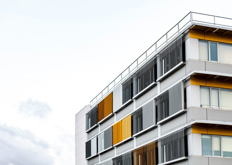 apartment building city with copy space